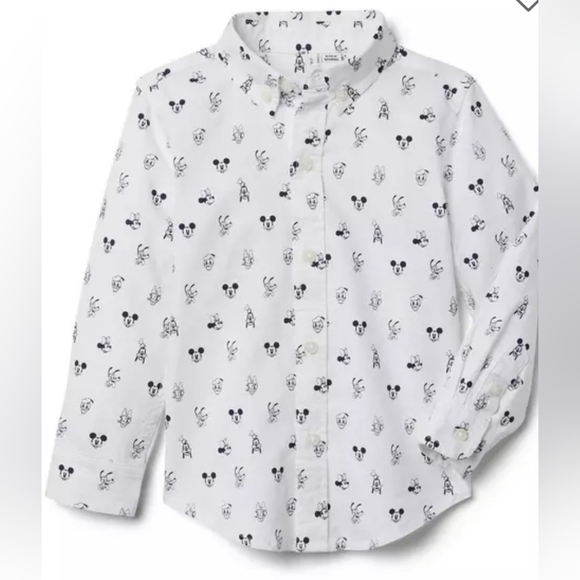JANIE AND JACK X DISNEY COLLAB MICKEY & FRIENDS OXFORD SHIRT SZ 8 NWT - Picture 1 of 7